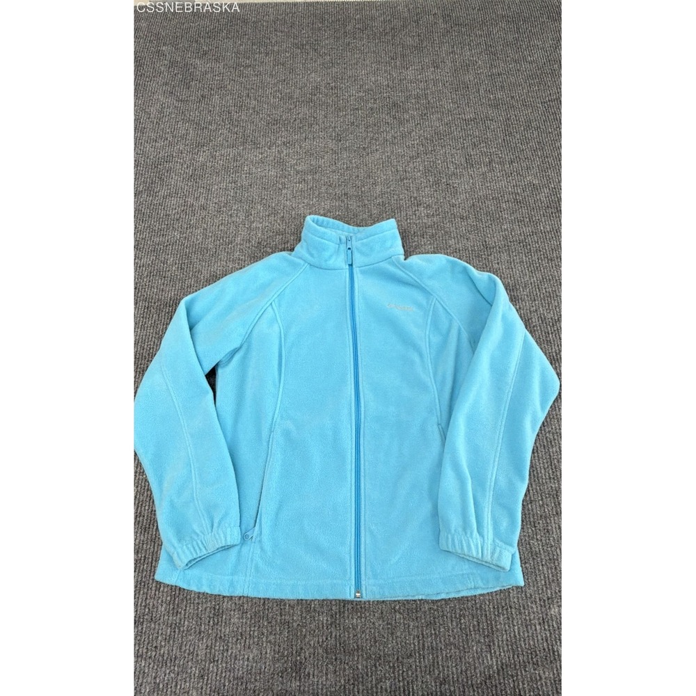Columbia Women's Benton Springs Full‎ Zip Fleece Jacket Light Blue Size XL